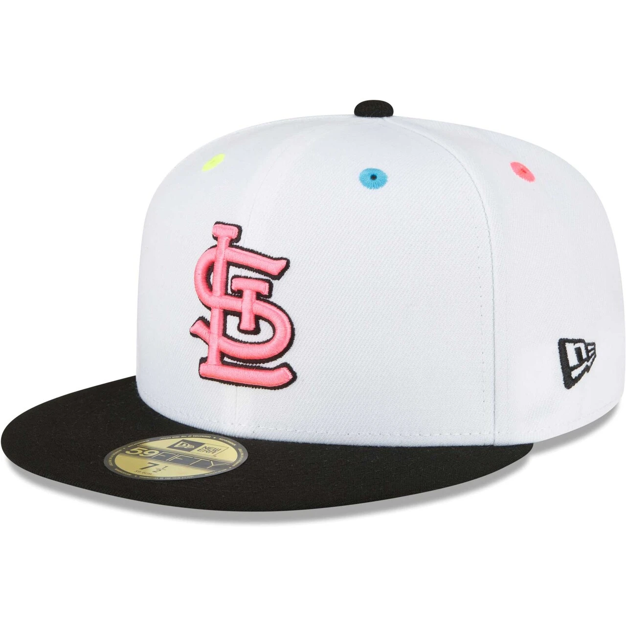 Men's St. Louis Cardinals New Era White Neon Eye 59FIFTY Fitted Hat - Image 3