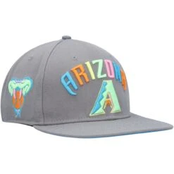 Men's Arizona Diamondbacks Pro Standard Gray Washed Neon Snapback Hat