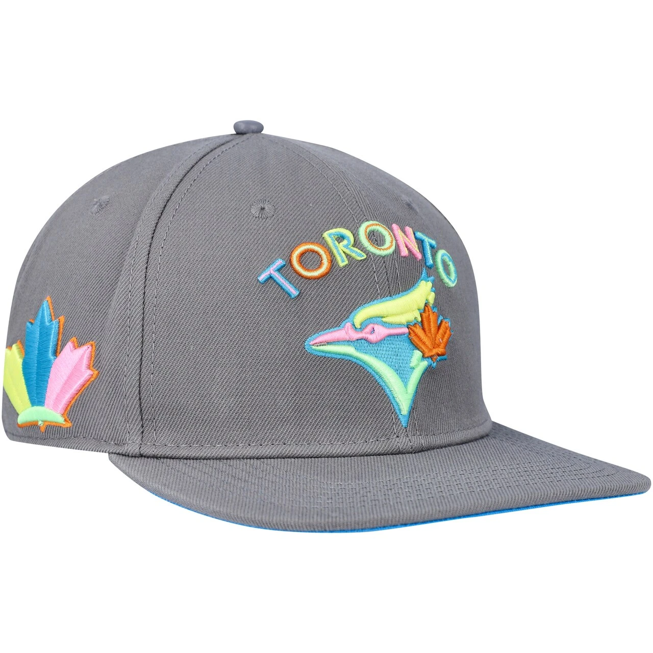 Men's Toronto Blue Jays Pro Standard Gray Washed Neon Snapback Hat