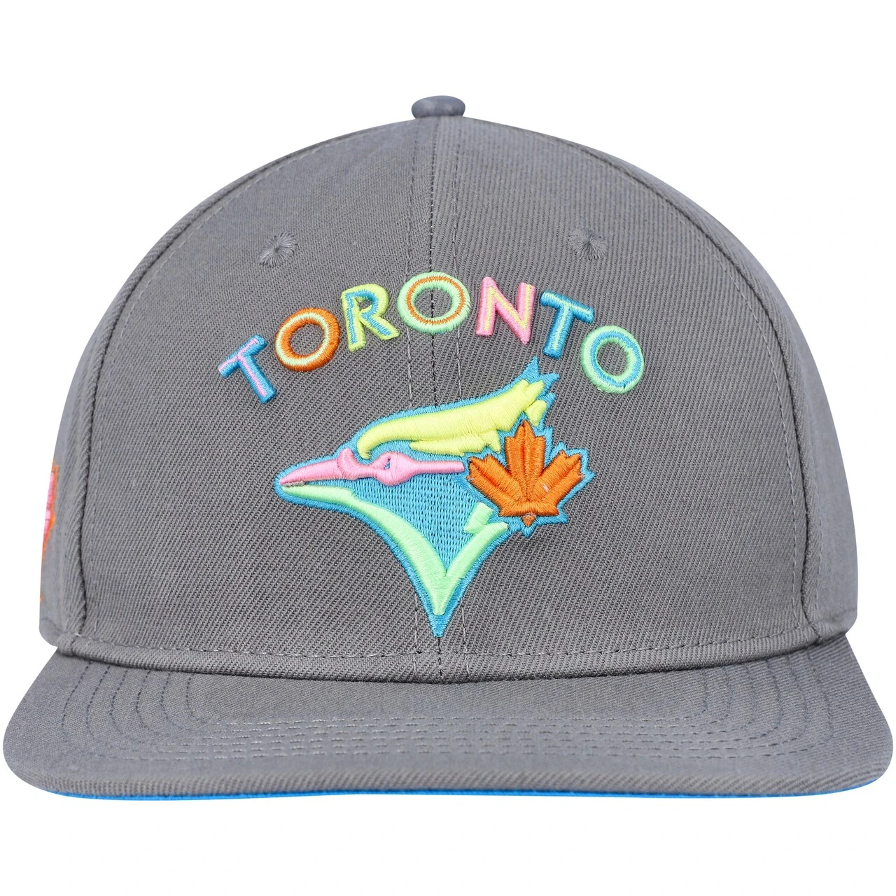 Men's Toronto Blue Jays Pro Standard Gray Washed Neon Snapback Hat - Image 2