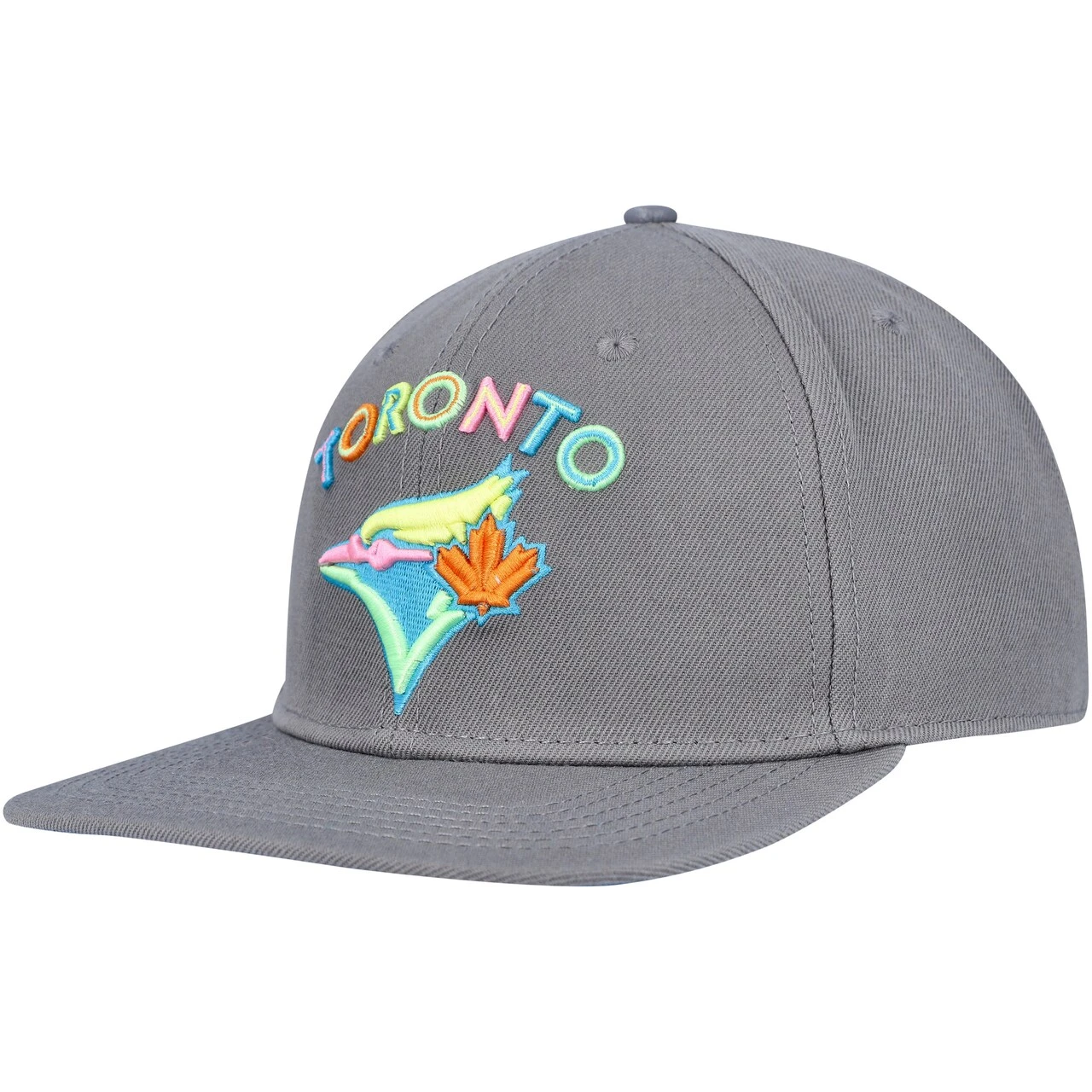 Men's Toronto Blue Jays Pro Standard Gray Washed Neon Snapback Hat - Image 3