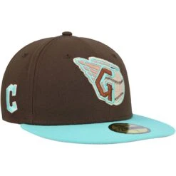 Men's Cleveland Guardians New Era Brown/Mint Walnut Mint 59FIFTY Fitted Hat