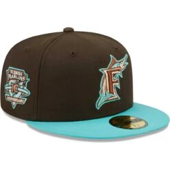 Men's Florida Marlins New Era Brown/Mint Walnut Mint 59FIFTY Fitted Hat