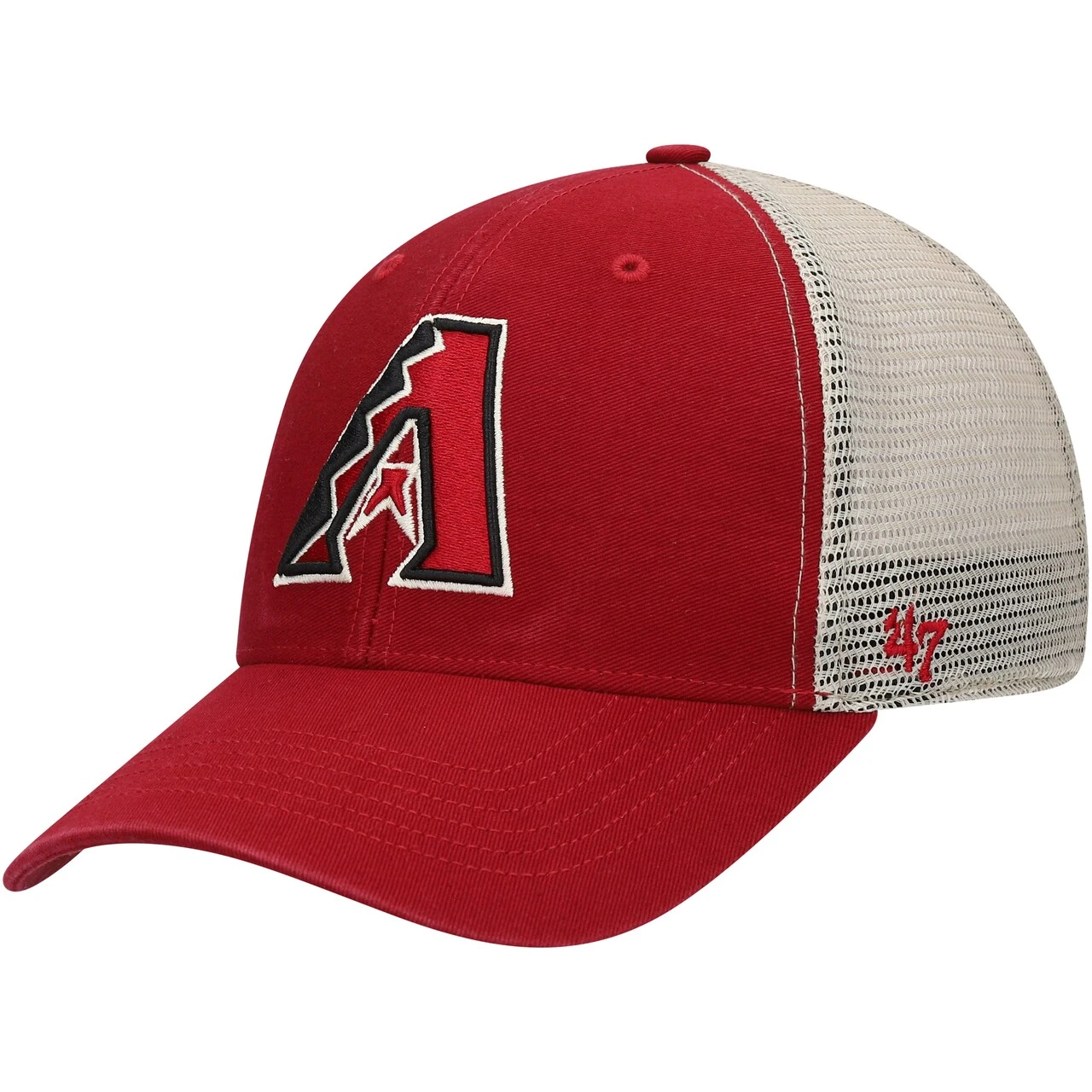 Men's Arizona Diamondbacks '47 Red/Natural Flagship Washed MVP Trucker Snapback Hat