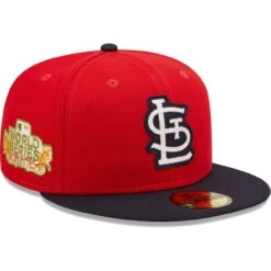 Men's New Era Red/Navy 2011 World Series Champions Letterman 59FIFTY Fitted Hat