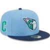 Men's Cleveland Guardians New Era Light Blue/Navy Green Undervisor 59FIFTY Fitted Hat