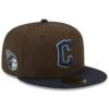 Men's Cleveland Guardians New Era Brown/Navy Logo Walnut 9FIFTY Fitted Hat