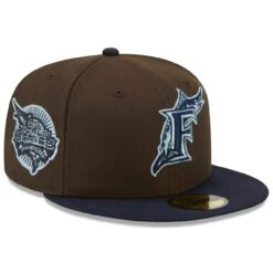 Men's Florida Marlins New Era Brown/Navy Walnut 9FIFTY Fitted Hat