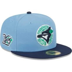 Men's Toronto Blue Jays New Era Light Blue/Navy Green Undervisor 59FIFTY Fitted Hat