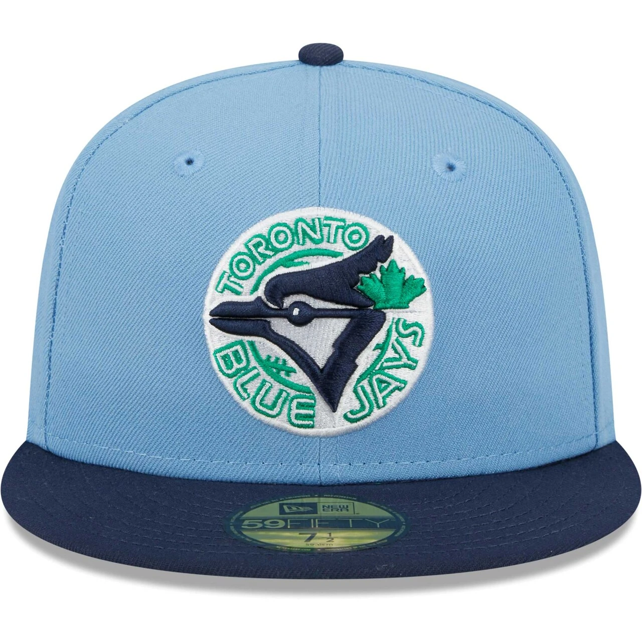 Men's Toronto Blue Jays New Era Light Blue/Navy Green Undervisor 59FIFTY Fitted Hat - Image 2
