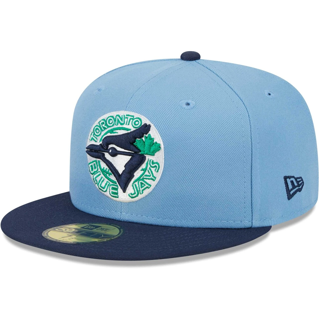 Men's Toronto Blue Jays New Era Light Blue/Navy Green Undervisor 59FIFTY Fitted Hat - Image 3