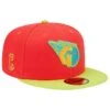 Men's Cleveland Guardians New Era Red/Neon Green Lava Highlighter Combo 59FIFTY Fitted Hat