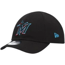 Newborn & Infant Miami Marlins New Era Black My First 9TWENTY Stretch Fit Hat