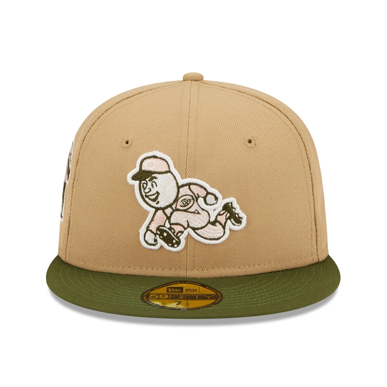 Men's Cincinnati Reds New Era Khaki/Olive Pink Undervisor 59FIFTY Fitted Hat - Image 2