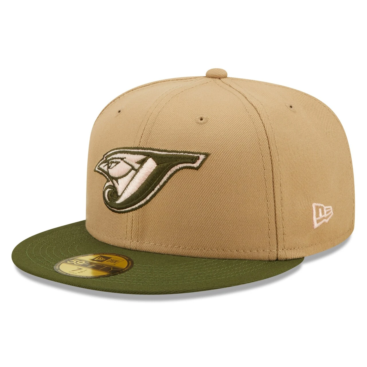 Men's Toronto Blue Jays New Era Khaki/Olive Pink Undervisor 59FIFTY Fitted Hat - Image 3