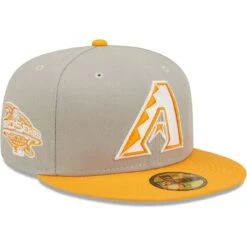 Men's Arizona Diamondbacks New Era Gray/Orange 2001 World Series Cooperstown Collection Undervisor 59FIFTY Fitted Hat