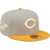 Men's Cincinnati Reds New Era Gray/Orange 1990 World Series Cooperstown Collection Undervisor 59FIFTY Fitted Hat