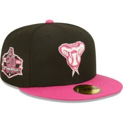 Men's Arizona Diamondbacks New Era Black/Pink 20th Anniversary Passion 59FIFTY Fitted Hat