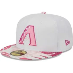 Men's Arizona Diamondbacks New Era White/Pink Flamingo 59FIFTY Fitted Hat