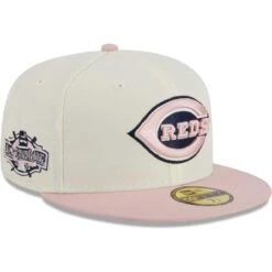 Men's Cincinnati Reds New Era Cream/Pink Chrome Rogue 59FIFTY Fitted Hat