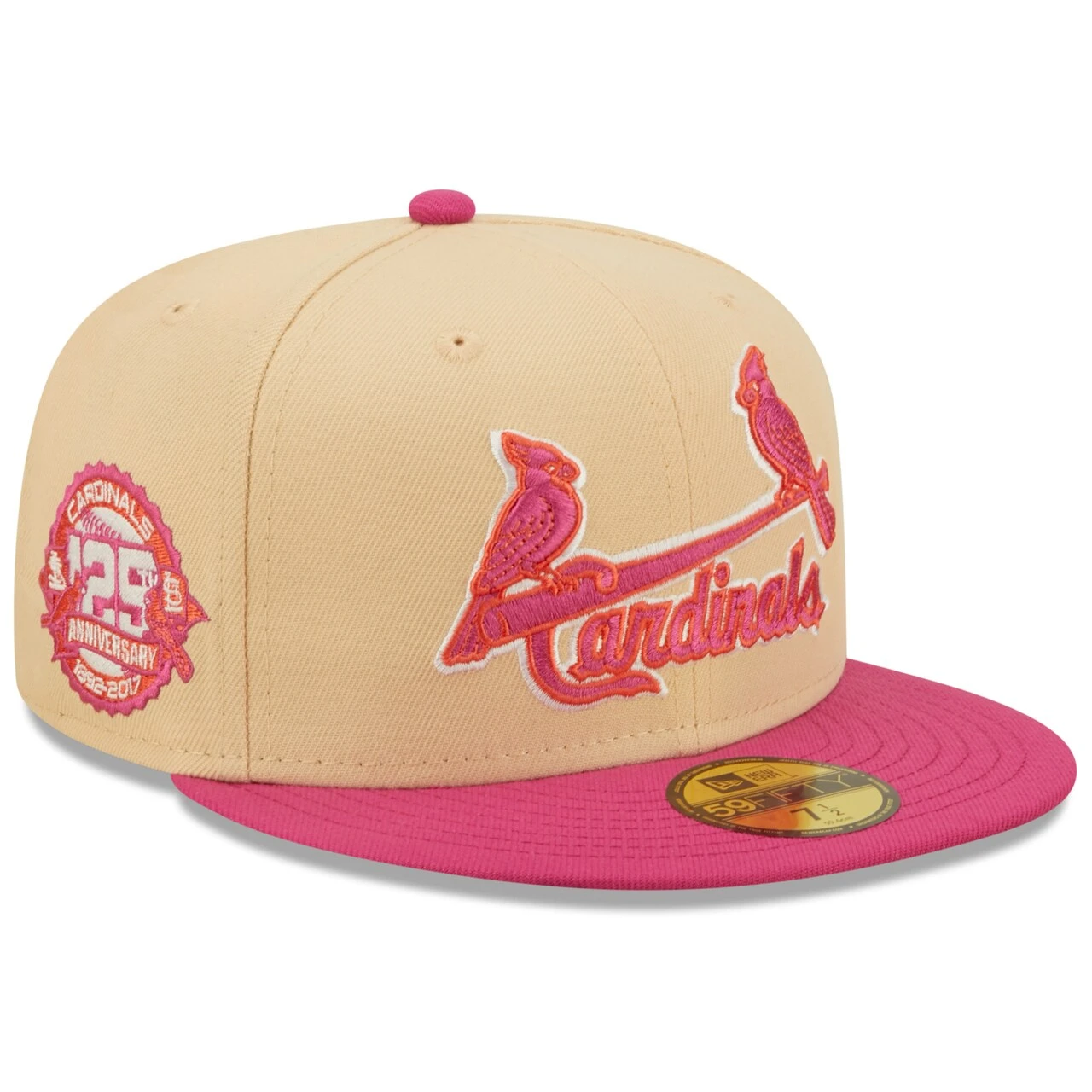 Men's St. Louis Cardinals New Era Orange/Pink 125th Anniversary Mango Passion 59FIFTY Fitted Hat