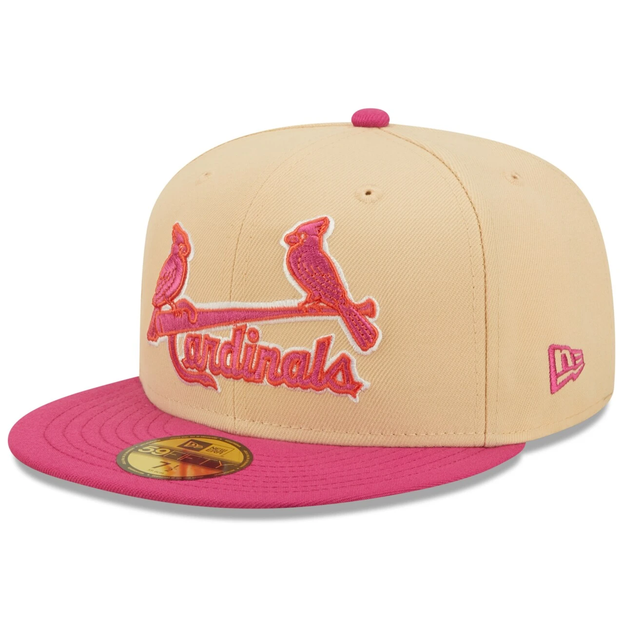 Men's St. Louis Cardinals New Era Orange/Pink 125th Anniversary Mango Passion 59FIFTY Fitted Hat - Image 3