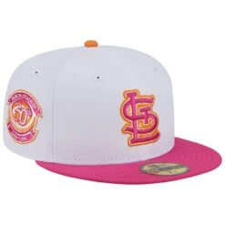 Men's St. Louis Cardinals New Era White/Pink Busch Stadium 30th Anniversary 59FIFTY Fitted Hat