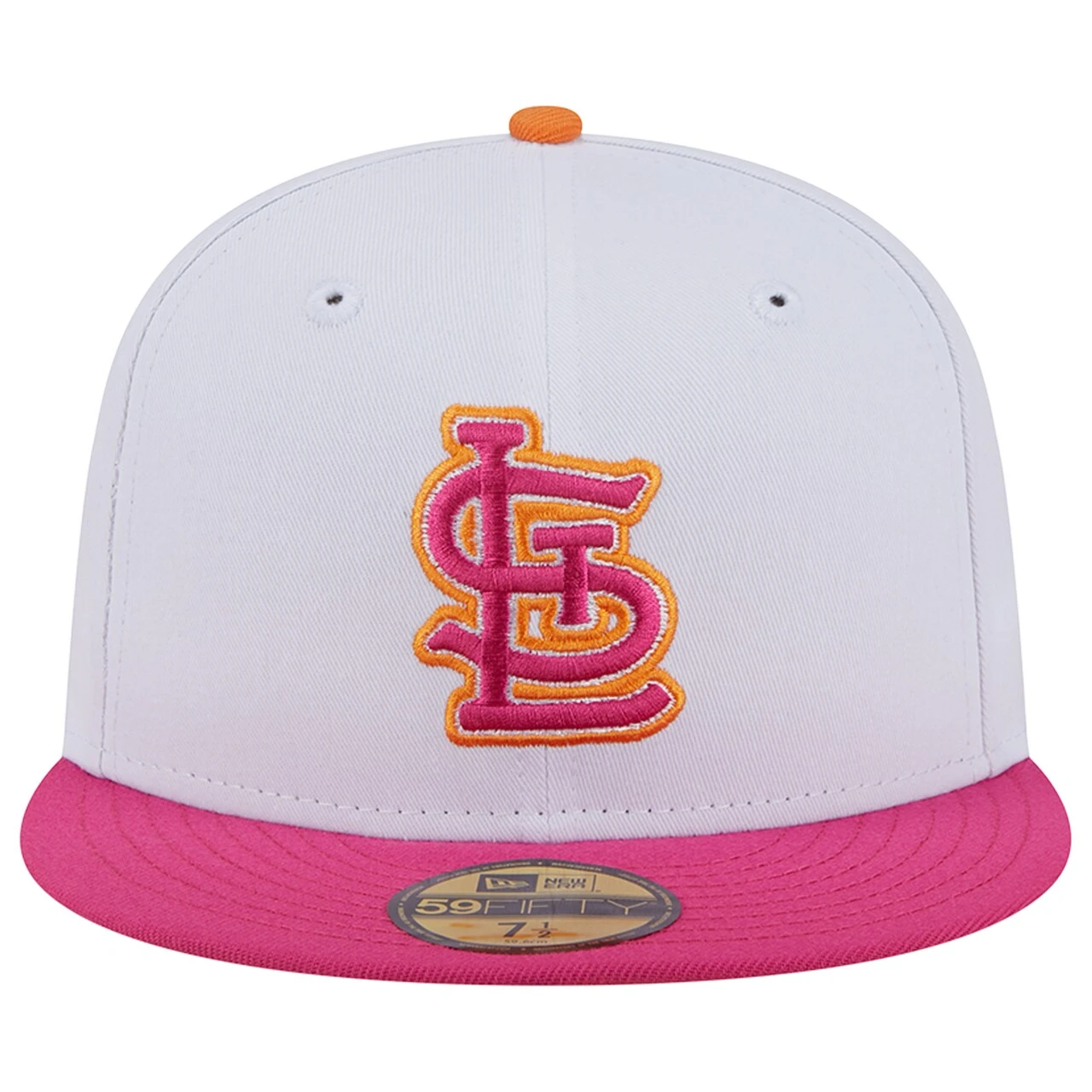 Men's St. Louis Cardinals New Era White/Pink Busch Stadium 30th Anniversary 59FIFTY Fitted Hat - Image 2