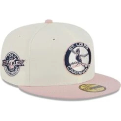 Men's St. Louis Cardinals New Era Cream/Pink Chrome Rogue 59FIFTY Fitted Hat