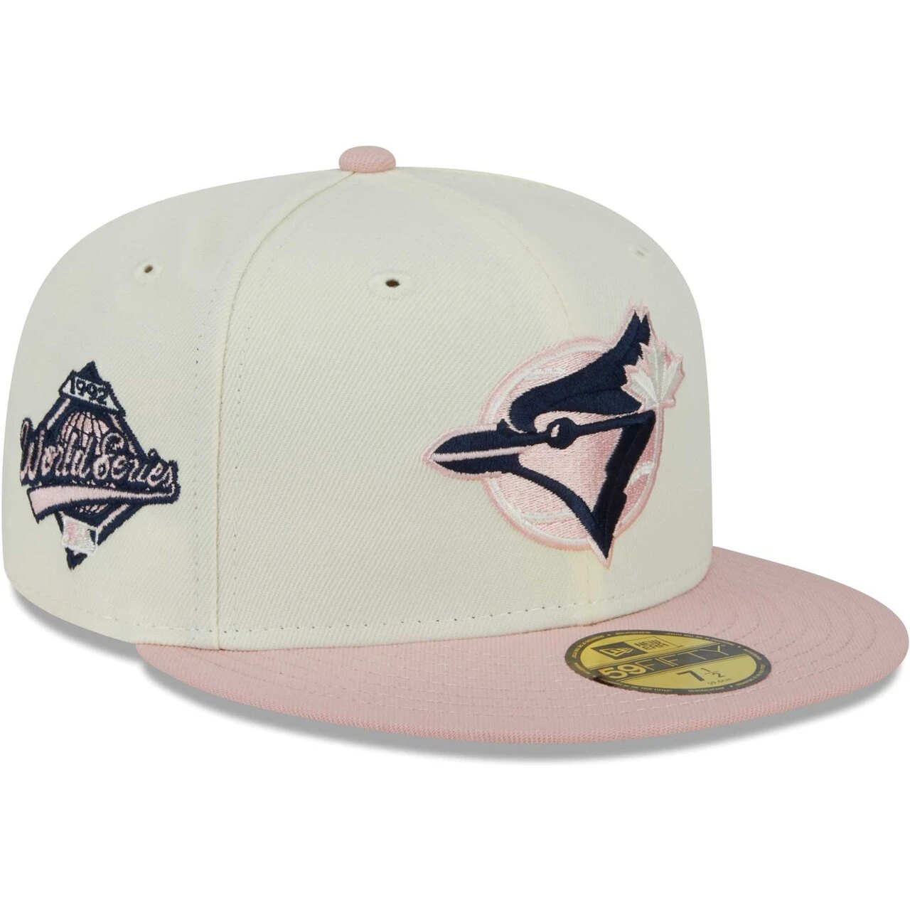 Men's Toronto Blue Jays New Era Cream/Pink Chrome Rogue 59FIFTY Fitted Hat