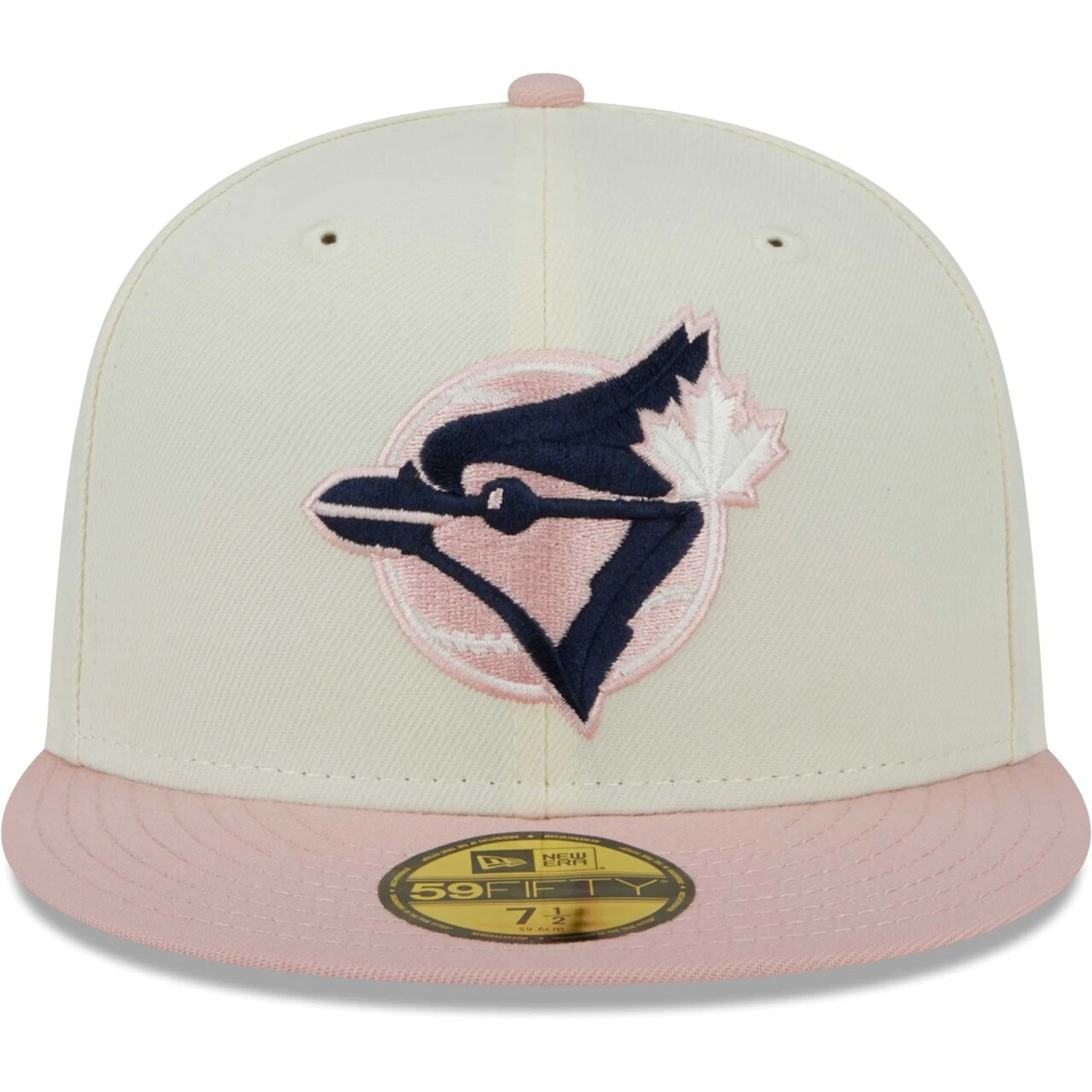 Men's Toronto Blue Jays New Era Cream/Pink Chrome Rogue 59FIFTY Fitted Hat - Image 2