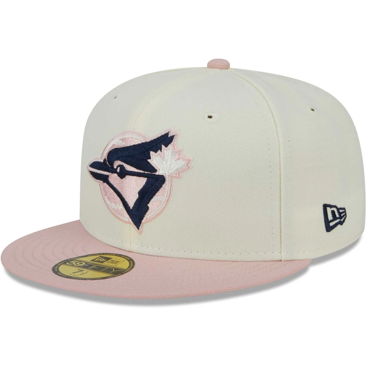 Men's Toronto Blue Jays New Era Cream/Pink Chrome Rogue 59FIFTY Fitted Hat - Image 3