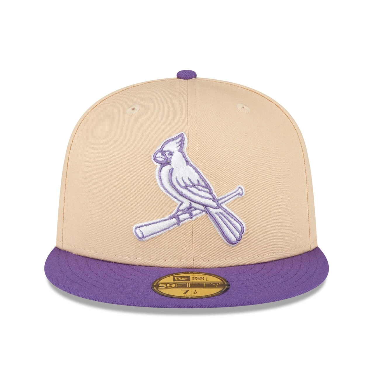 Men's St. Louis Cardinals New Era Peach/Purple 1982 World Series Side Patch 59FIFTY Fitted Hat - Image 2
