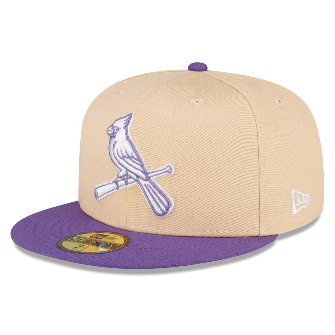Men's St. Louis Cardinals New Era Peach/Purple 1982 World Series Side Patch 59FIFTY Fitted Hat - Image 3