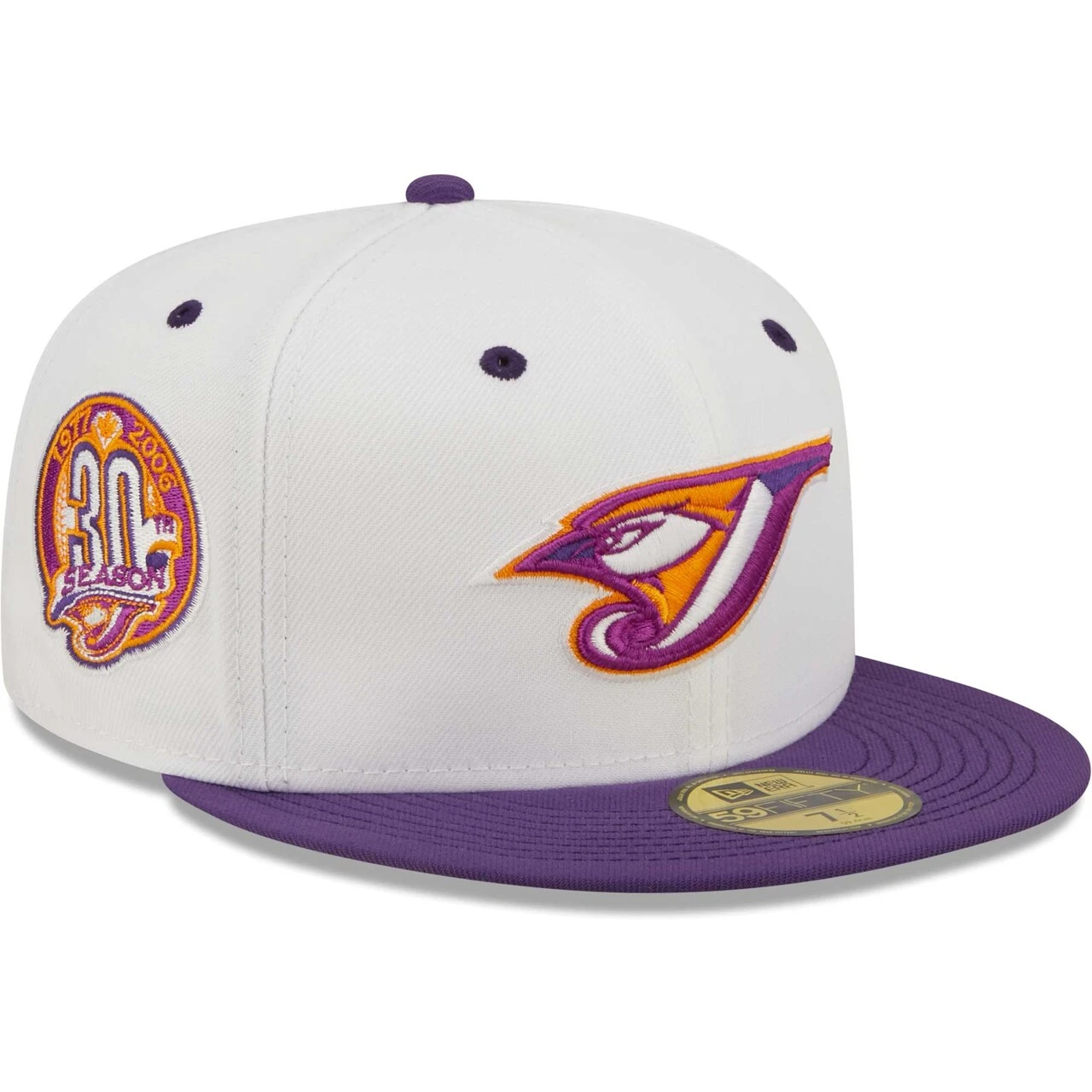 Men's Toronto Blue Jays New Era White/Purple 30th Season Grape Lolli 59FIFTY Fitted Hat