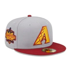 Men's Arizona Diamondbacks New Era Gray/Red 2001 World Series Champions 20th Anniversary Navy Undervisor 59FIFTY Fitted Hat