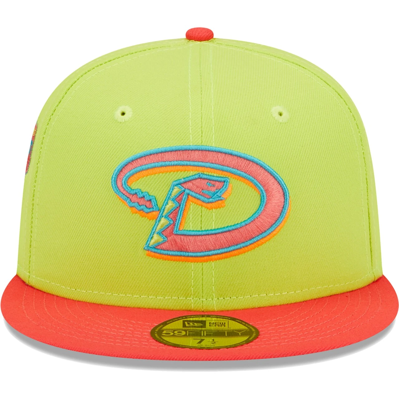 Men's Arizona Diamondbacks New Era Green/Red Cyber Highlighter 59FIFTY Fitted Hat - Image 2
