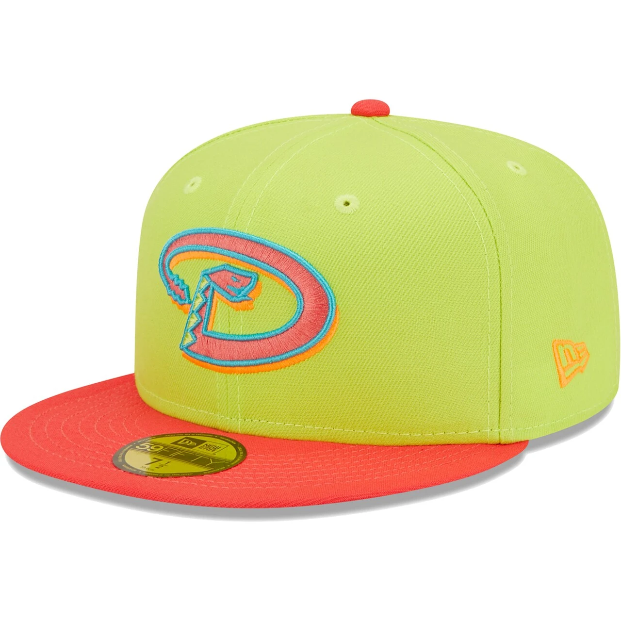 Men's Arizona Diamondbacks New Era Green/Red Cyber Highlighter 59FIFTY Fitted Hat - Image 3
