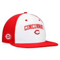 Men's Cincinnati Reds Fanatics Branded White/Red Iconic Color Blocked Fitted Hat