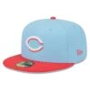 Men's Cincinnati Reds New Era Light Blue/Red Spring Color Two-Tone 59FIFTY Fitted Hat