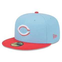 Men's Cincinnati Reds New Era Light Blue/Red Spring Color Two-Tone 59FIFTY Fitted Hat