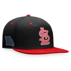 Men's St. Louis Cardinals Fanatics Branded Black/Red State Side Two-Tone Snapback Hat