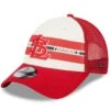 Men's St. Louis Cardinals New Era White/Red Team Stripe Trucker 9FORTY Snapback Hat