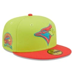 Men's Toronto Blue Jays New Era Green/Red 40th Season Cyber Highlighter 59FIFTY Fitted Hat