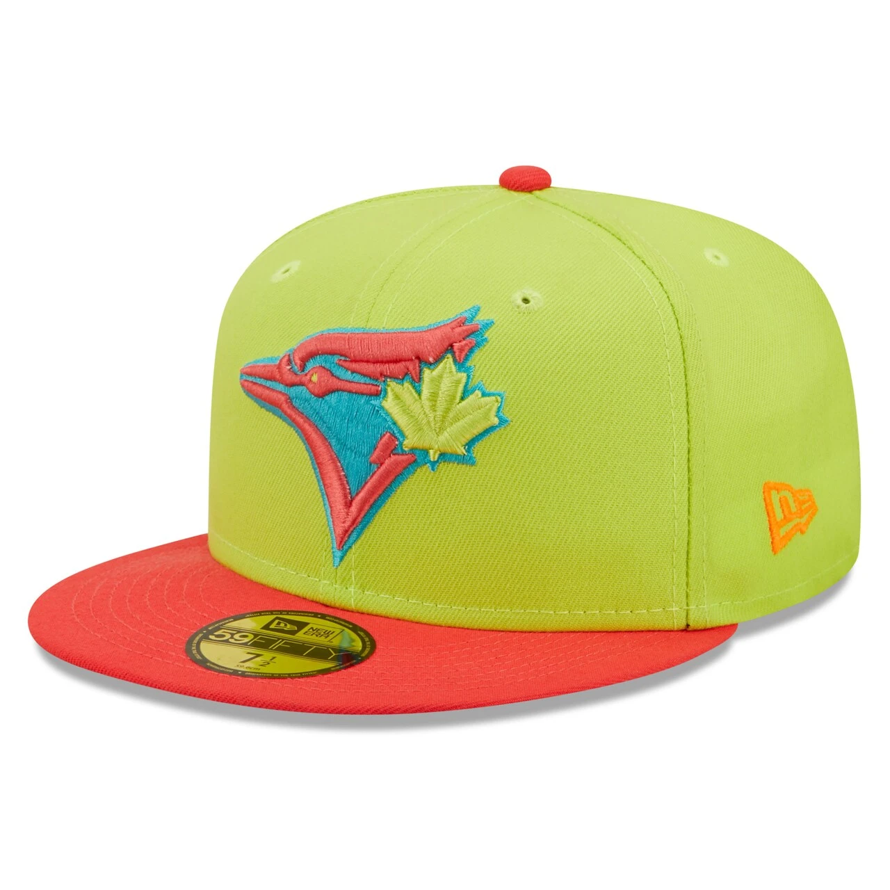 Men's Toronto Blue Jays New Era Green/Red 40th Season Cyber Highlighter 59FIFTY Fitted Hat - Image 3