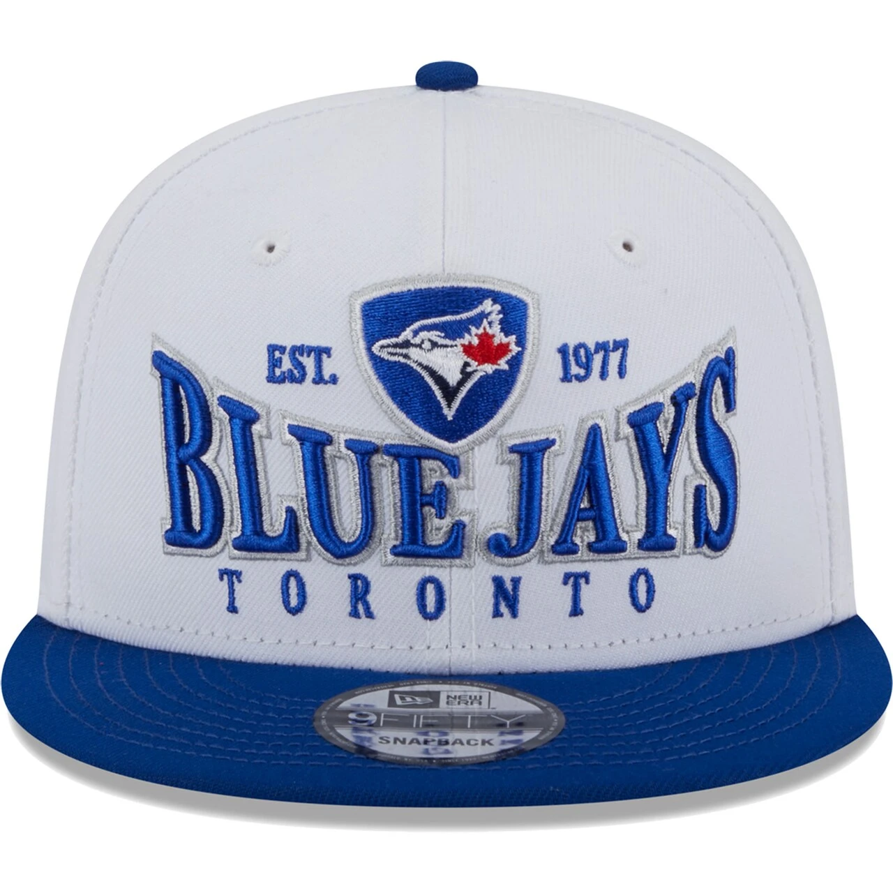 Men's Toronto Blue Jays New Era White/Royal Crest 9FIFTY Snapback Hat - Image 2