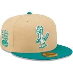 Men's New Era Natural/Teal Mango Forest 59FIFTY Fitted Hat