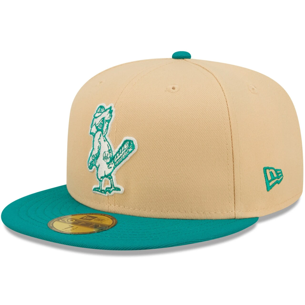 Men's New Era Natural/Teal Mango Forest 59FIFTY Fitted Hat - Image 3