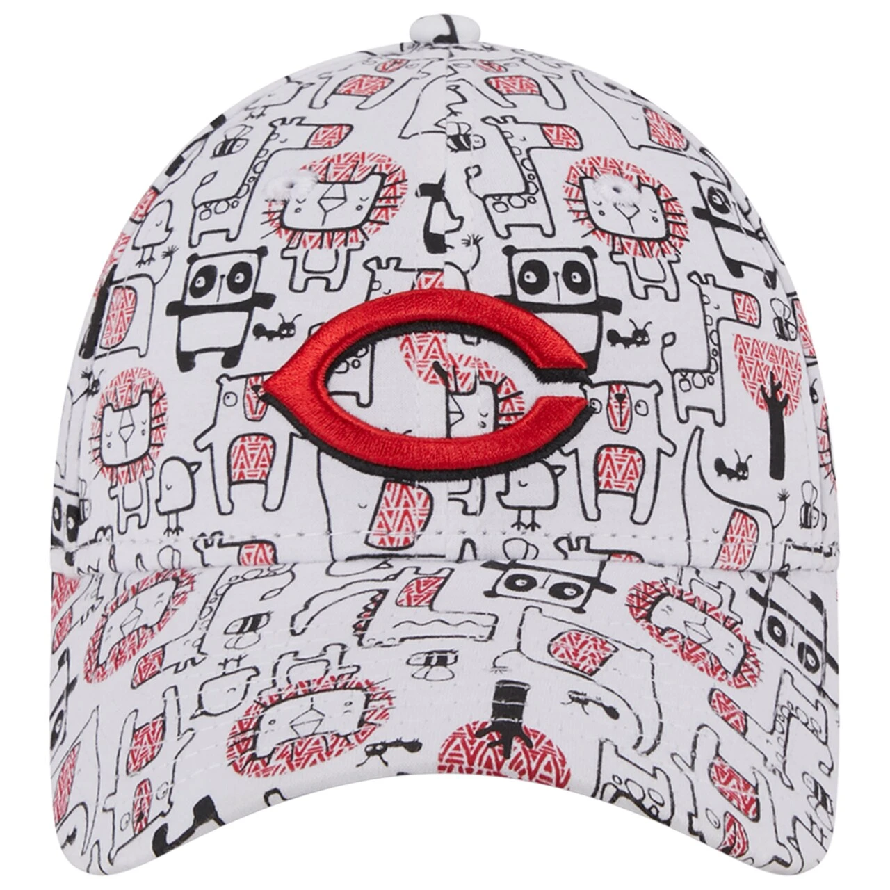 Toddler Cincinnati Reds New Era White Pattern 9FORTY Flex Hat - Image 2