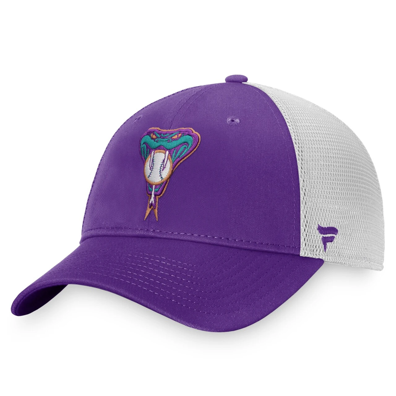 Men's Arizona Diamondbacks Fanatics Branded Purple/White Cooperstown Collection Core Trucker Snapback Hat